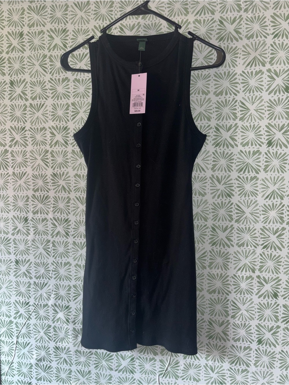 Black Button-Front Sleeveless Midi Dress